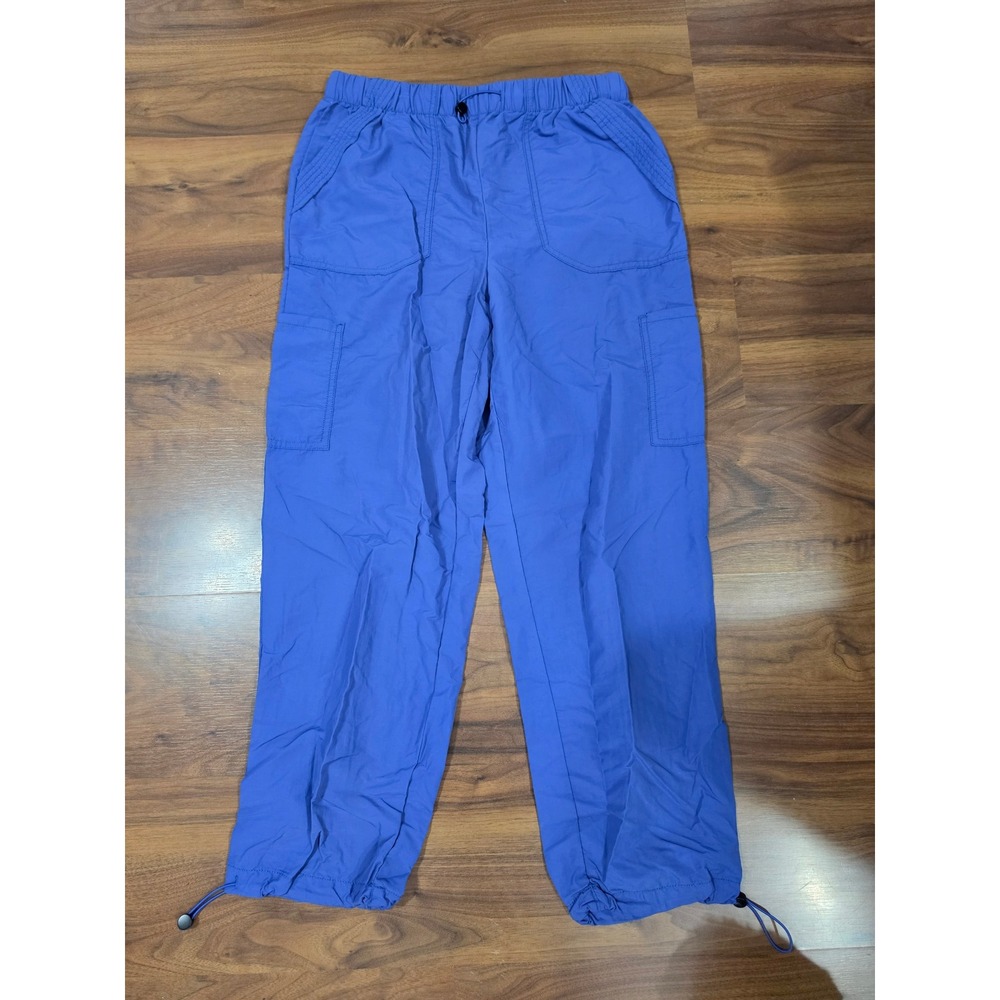 Excellent Maurices Cargo Pants Small Blue Nylon Bungee Hem Utility Streetwear